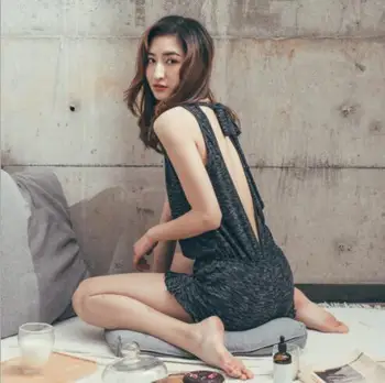 

Women's Cotton Deep V Night Dress Sweet Nightie Home Clothes 2019 Spring Summer Sleepwear Female