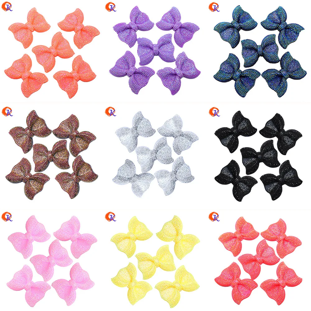 

Cordial Design 53x40MM 40Pcs Random Mix Colors Resin Rhinestone Bows Accessories For Hand Made Jewelry Making Necklace Bows