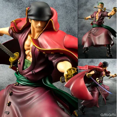 9 дюймов Аниме One Piece DX Film Z Roronoa Battle Dress in red Zoro ПВХ 23 см экшн фигурка коллекционная