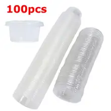 100 шт 150 мл 5 унций пищевой PP соус суповые чашки одноразовые соусы салат соус Chutney чашки коробки с крышками соус пищевой контейнер