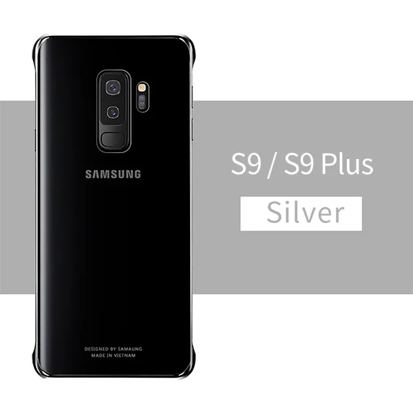 Samsung S9 Plus, чехол-накладка на заднюю панель, твердый гальванический чехол для сотового телефона, противоударный, не оставляет отпечатков пальцев, защита объектива, прозрачный - Цвет: Sliver