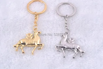 

FREE shipping by FEDEX 100pcs/lot 2014 Wholesale Zinc Alloy Riding Horse Keyring Metal Horse Pendant Keychain
