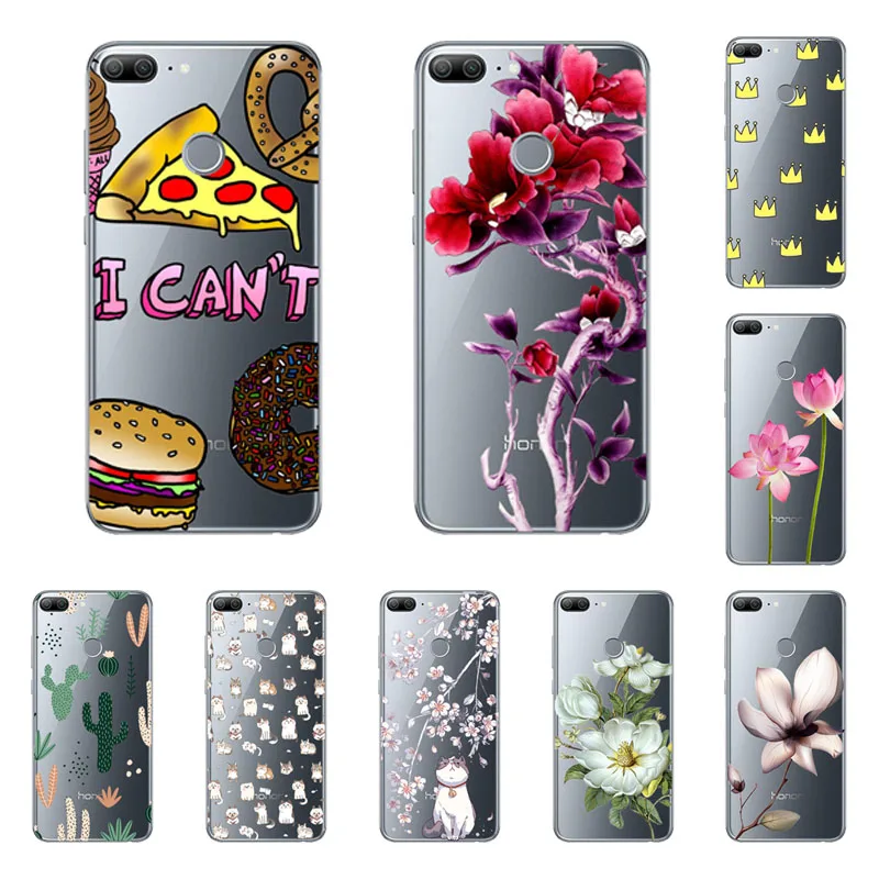 huawei honor 9 lite Case Silicon cutout Painting flower Soft TPU Back Cover for Protect Phone cases shell |