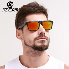 Kdeam 2019 Sunglasses Men Reflective Coating Square Polarized Sun Glasses Women Brand Designer Oculos De Sol