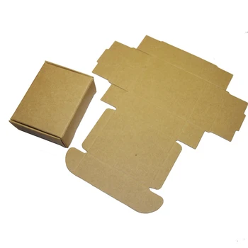 

50pcs/lot 55/65/75/85/90/110/125mm Kraft Paper Brown Color Gift Boxes, Handmade Soap/candy/jewelry/earing Packaging Folding Box