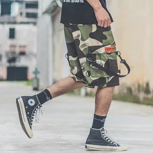 Лето двойной подвесной ремень Camo шорты мужские