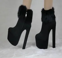 Autumn and winter boots platform boots high-heeled shoes 16cm platform thick heel boots