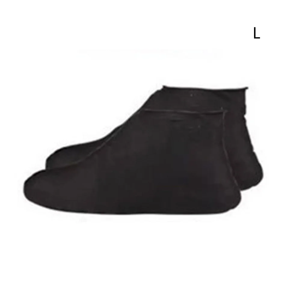 Удобные противоскользящие латексные бахилы Многоразовые водонепроницаемые резиновые сапоги обувь KM88 - Цвет: black L