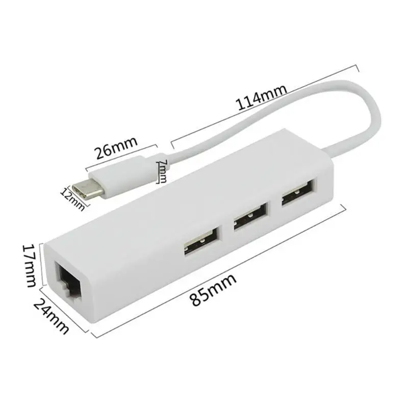 USB 3,1 type-C к USB 3,0 3 порта концентратор высокоскоростной Интернет Адаптер C