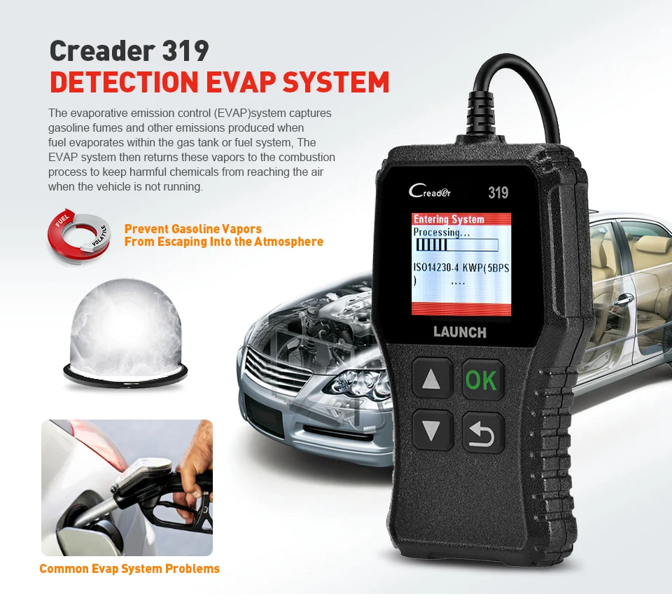 Launch X431 Creader 319 CR319 OBD2 сканер автомобильный OBDII код считыватель код ошибки чтение полный OBD 2 Автосканер PK CR3001 AD310 ELM327