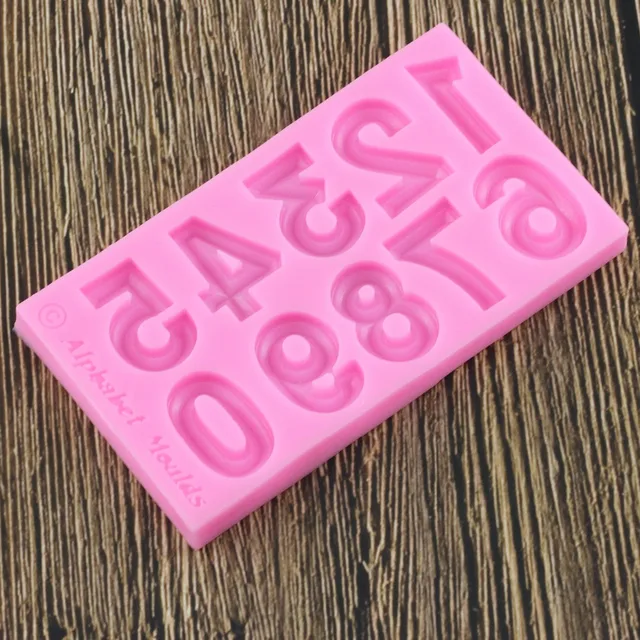 3D Szám 0-9 Digitális Szilikon Formák Baba Születésnapi Cupcake Topper Fondant Sütemény Díszítő Szerszámok Cukorkás Csokoládé Gumpaste Penészek - Image 5
