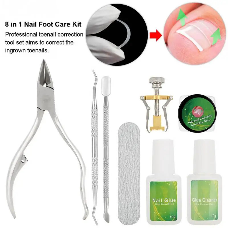 

Ingrown Toe Nail Correction Lifter Clean Tools Set Ingrown Toenail Fixer Straightening Patch Wire Nail Clipper Pusher Care