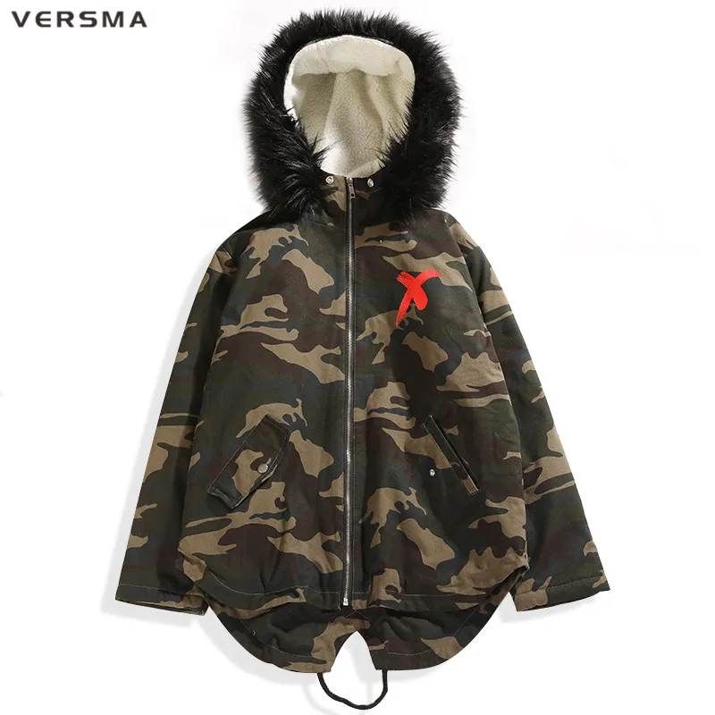 VERSMA High Street X камуфляжная зимняя куртка-бомбер, парка для мужчин в Корейском стиле Харадзюку, летная Военная парка для мужчин, Прямая поставка