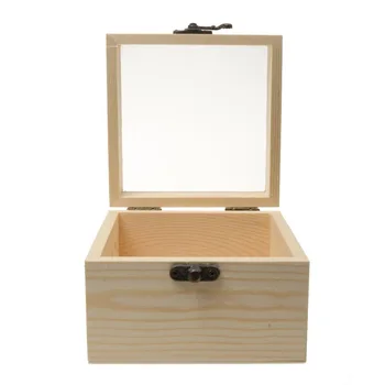 

Natural Dry Flower Gift Box DIY Wooden Rectangular Gift Box in Glass - 12 x 12 x 8 cm