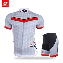 Nuckily summer short sleeve Cycling Jersey and professional cycling short suit for men AJ233 BK294 nuckily summer mens bicycle apparel breathable phoenix eyes long sleeve cycling jersey with tights suit mc010md010