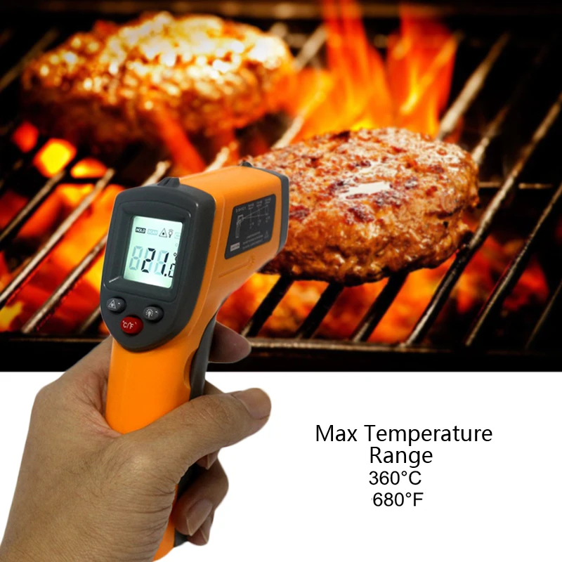 GS320 цифровой инфракрасный термометр измеритель температуры-50~ 360C-58~ 680F пирометр