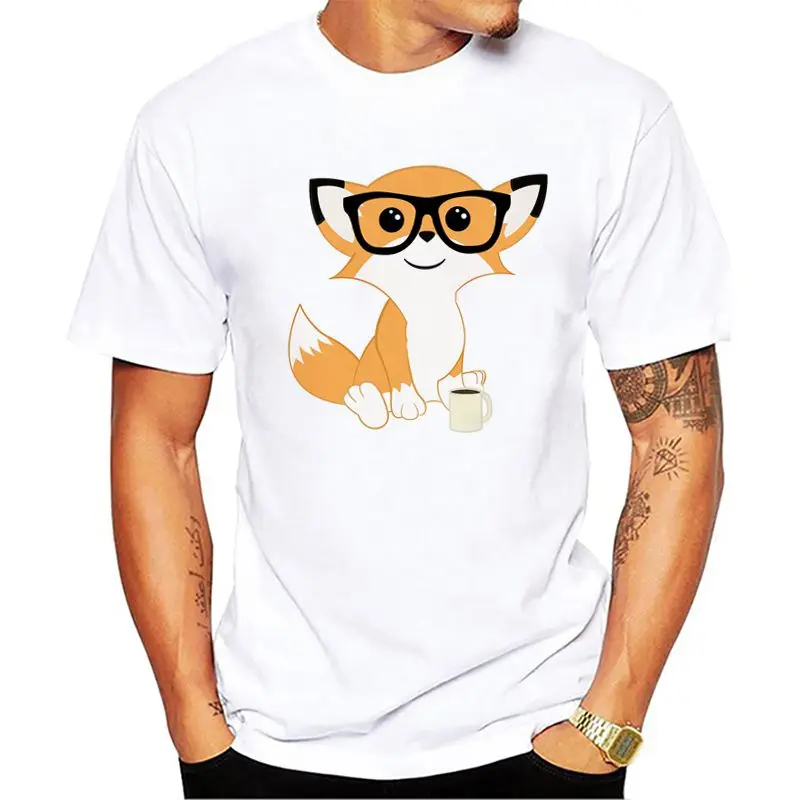 Hipster Fox Для мужчин Летние футболки Повседневное топы с короткими рукавами принтом