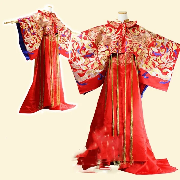 Tong Liya Chen Sicheng Red Chinese Wedding Hanfu Couple Costume Sets Republican Period Wedding Bride And Groom Hanfu Chinese Folk Dance Aliexpress