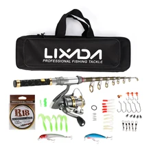 1.5 м 1.8 м 2.1 М 2.4 М телескопический Рыбалка штанга катушка Combo полный комплект спиннинг Рыбалка Reel полюс линия приманка Шестерни Рыбалка комплект PESCA