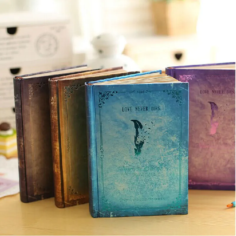 

Vintage Notebook Vampire Diaries Bronzing European Diary Hardcover Calendar Notepad School Offic Supply