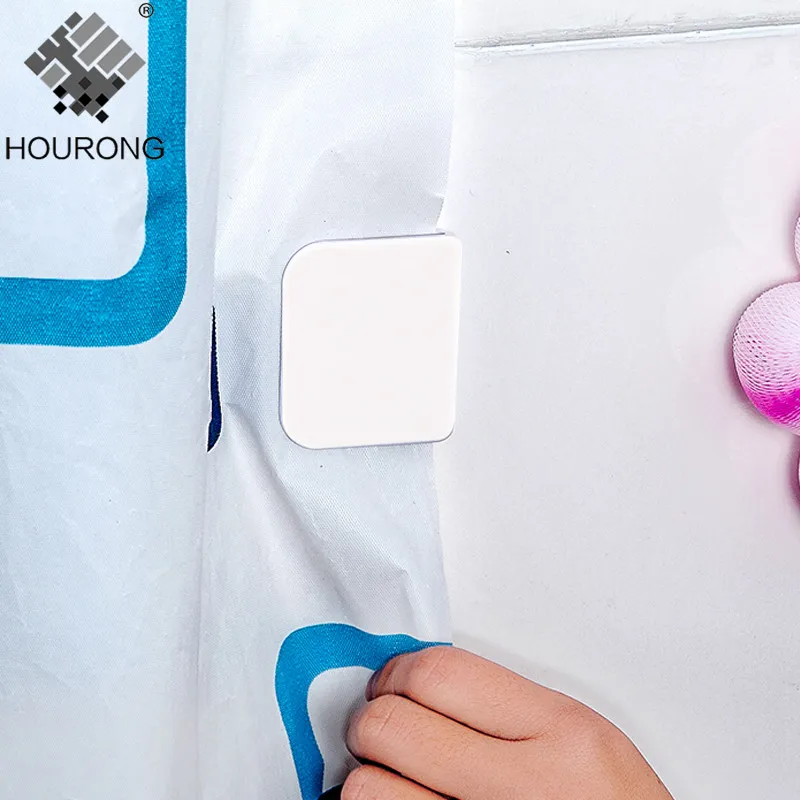 2PC Shower Curtain Clip Bathroom Curtain Buckle Fixed Hook Self