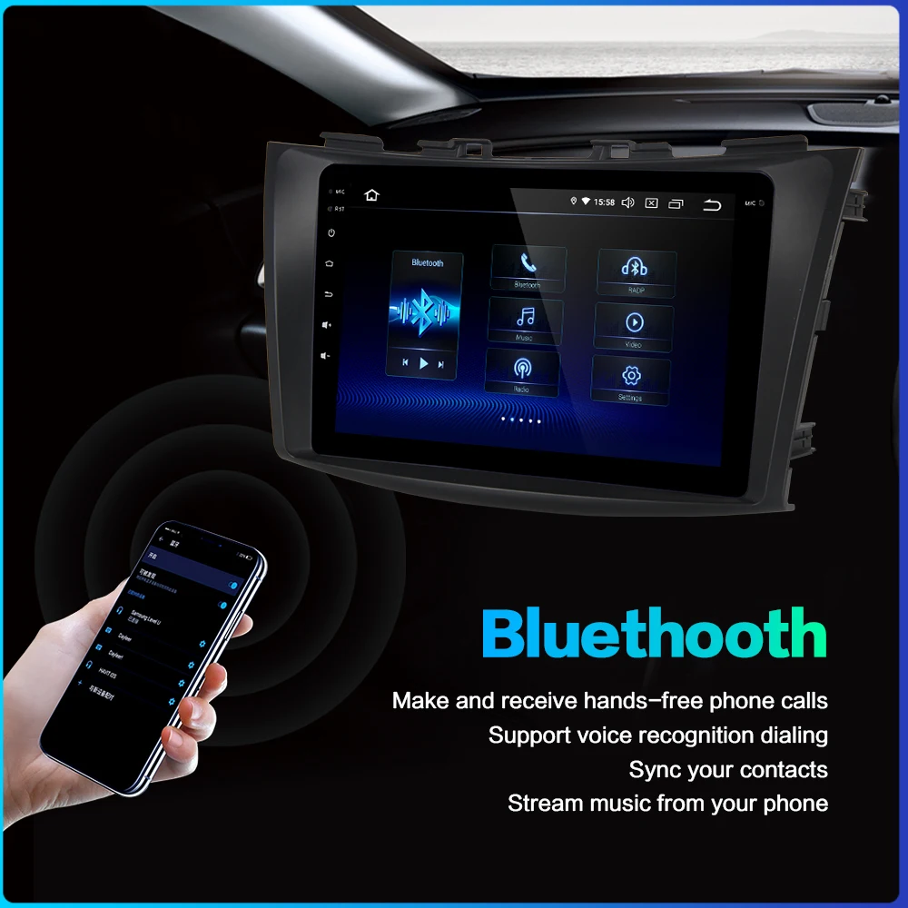 Top Fongent 9" Car Multimidia Android 9.0 for Suzuki Swift 2011 2012 2013 2014 2015 Bluetooth 1080p Video Car Stereo MAX6 radio gps 3