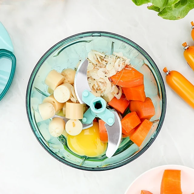 SKYMEN Manual Food Processor Chopper Blender Slicer Safe Free Durable Portable Kitchen Household Vegetables Fruit Meat Processor