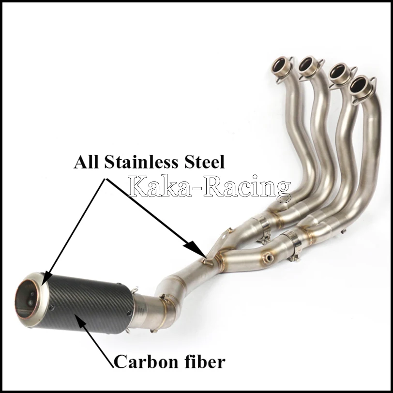 R1 полностью титановая система мотоцикла выхлопной глушитель sc хвост+ передняя Соединительная труба скольжения для Yamaha R1 YZF-R1 - Цвет: Type A