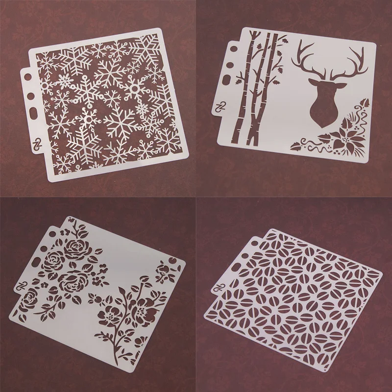 

Christmas Deer Scrapbook Stencil Cake Decorating Tool new 2019 DIY Decorating Stencil Fondant Pattern Printing Spray Template