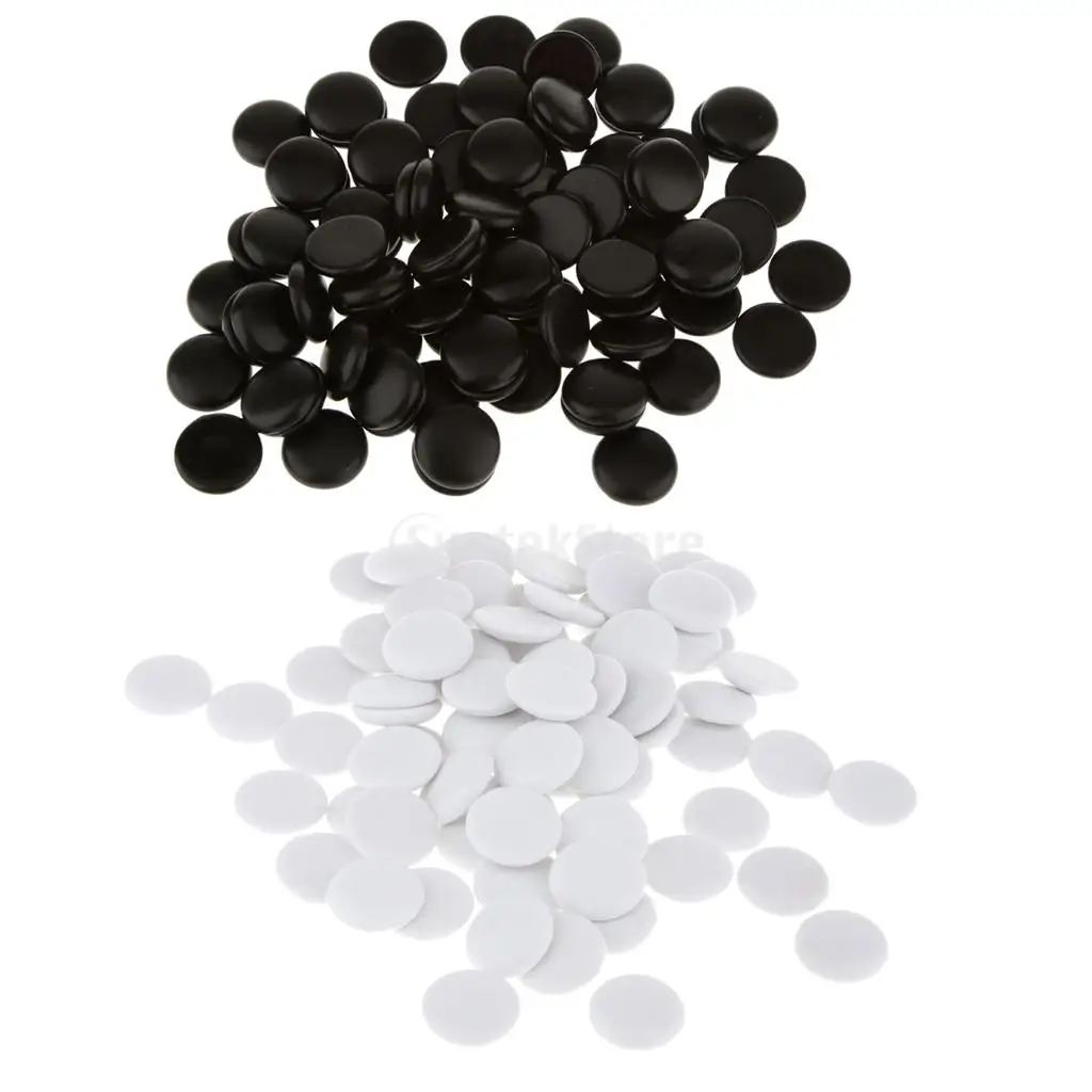 

Go Game Black White Plastic Pieces Full Size Standard Set Educational Game