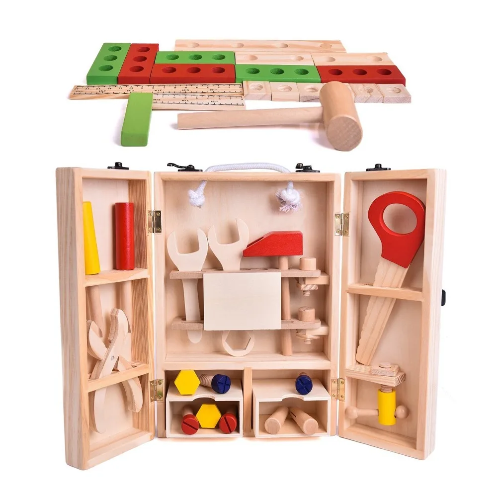 Wood Repair Tools Kids Pretend Play Toys Educational Building Tool Kits