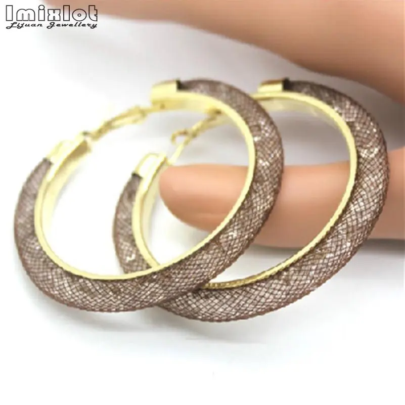 Imixlot,, модные большие серьги-кольца, круглые серьги, кольцо, бижутерия для Eomen, Кристальные серьги, висячие ювелирные кольца - Окраска металла: Q