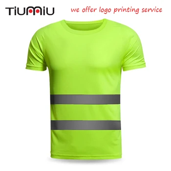 

Reflective T-shirt Summer High Visibility Safety Work Shirt Breathable Work Clothes Quick-drying Safety work clothes Custom logo