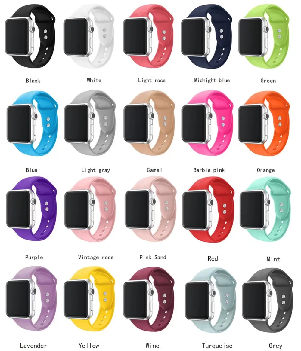 

Band For Apple Watch Series 3 2 1 38MM 42MM Soft Silicone Breathable Replacement Strap Sport Loop for iwatch series 4 40MM 44MM
