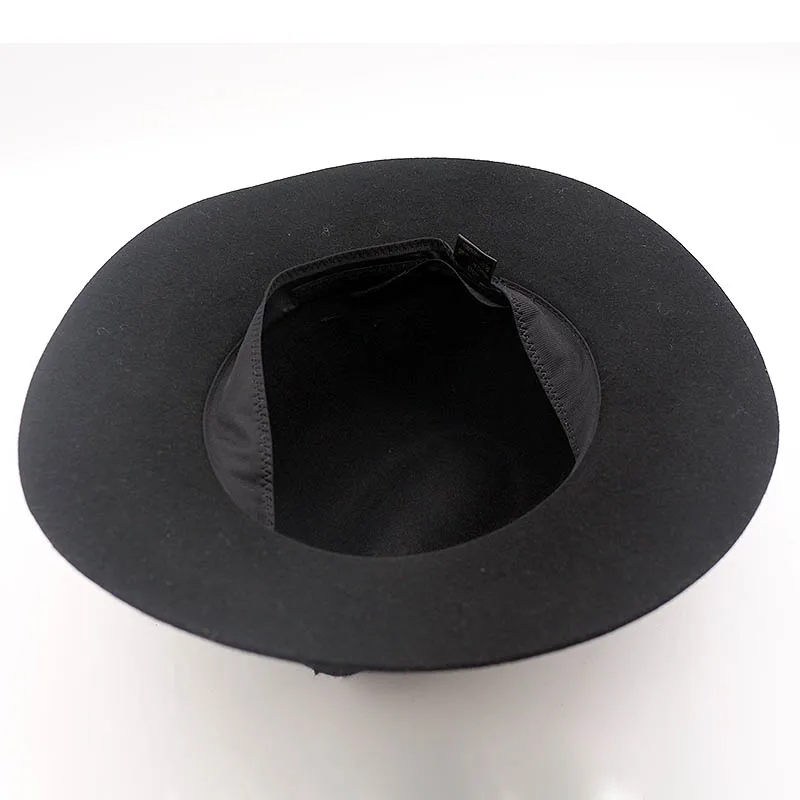 Фибоначчи бренд качество классический черный ломается Шерсть Fedoras джаз дамы шапки для мужчин и женщин шерсть фетровая шляпа
