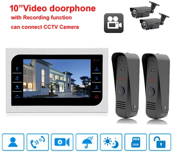 

New Arrival Built-in power 10'' Video Door Phone Intercom System with Recording&Picture Memory Touch Key Indoor Monitor Availabl