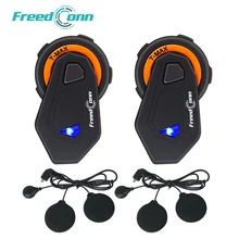 2 шт. FreedConn T-MAX Мото шлем Bluetooth гарнитура 6 всадников говорить мотоциклов домофон 1000 м FM радио Bluetooth 4,1 + мягкие Mic