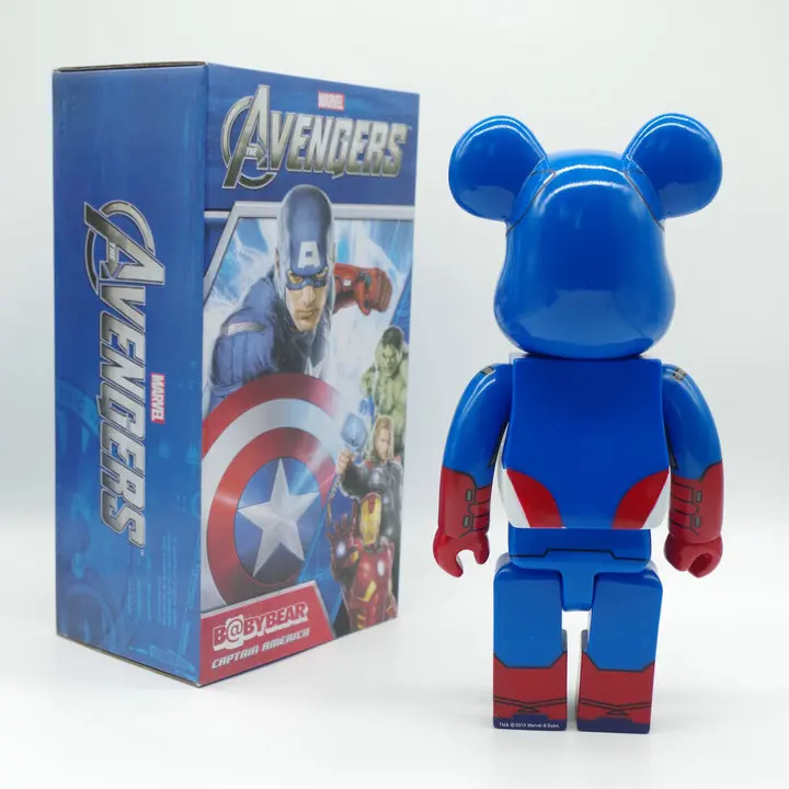 Бесплатная доставка EMS 400% bearbrick be @ rbrick Медиком игрушка Капитан Америка модная