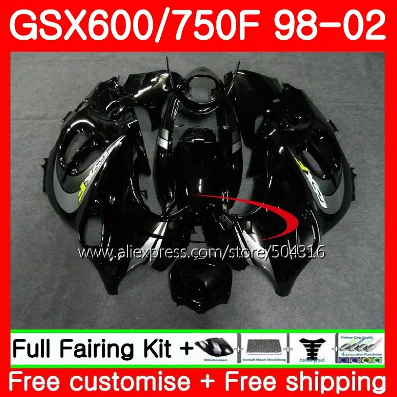 

Body For SUZUKI KATANA GSX600F 1998 1999 2000 2001 2002 Fairings GSXF 600 750 gloss black 28SH5 GSXF600 98 99 00 01 02 GSXF750