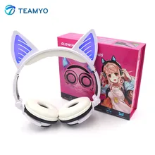 Teamyo Mode Cosplay Chat Oreille Bluetooth Écouteurs Casque Sans Fil Stéréo Casque Bandeau Écouteurs Avec Micro pour Mobile Téléphone