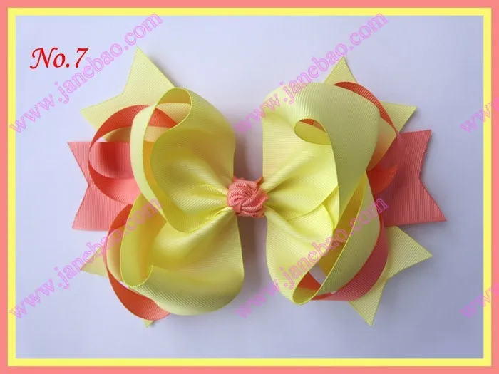 

free shipping 250pcs 8" big ring hair bows clip hair bows mix color girl hair bows