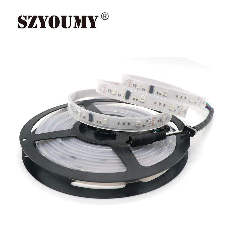 SZYSOUMY IP67 водонепроницаемая SMD 5050 Светодиодная лента DC 12V 6803 IC 133 Волшебная Мечта