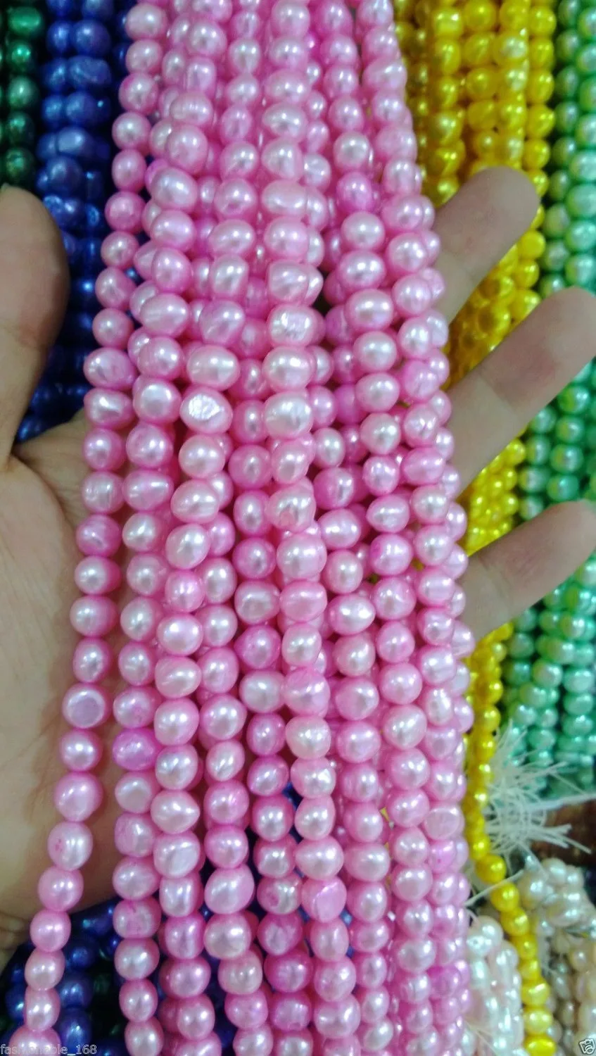 5-6mm Pink Baroque South Sea Pearl Loose Beads 14inch | Украшения и аксессуары