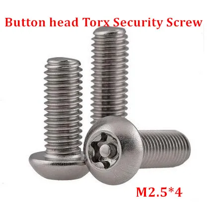 

100pcs M2.5*4 ISO7380 Torx Button Head Tamper Proof Security Screw A2 Stainless Steel Anti-theft Screws