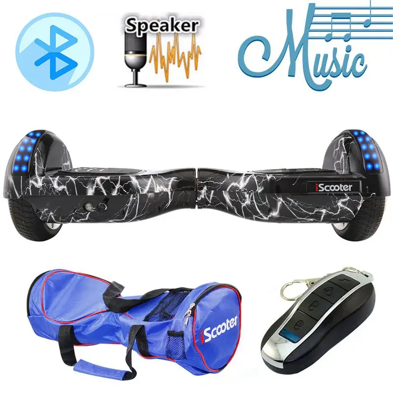 iScooter Electric Skateboard Hoverboard Self Balancing Scooter two 6.5 inch Wheel with Led Bluetooth Speaker 6.5'' hover board iScooter Electric Skateboard Hoverboard Self Balancing Scooter two 6.5 inch Wheel with Led Bluetooth Speaker 6.5'' hover board