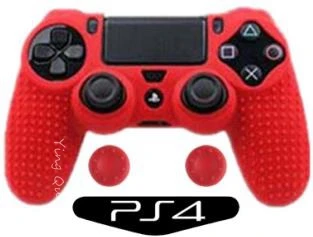 3 в 1 резиновый чехол для Dualshock 4 PS4 DS4 Pro тонкий контроллер для playstation 4 Защита геймпада - Цвет: red