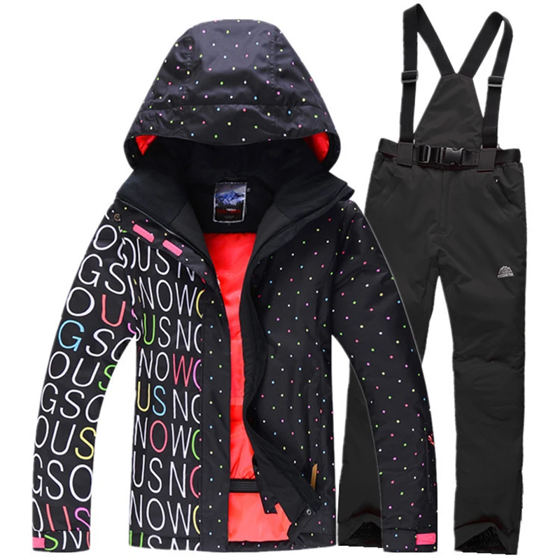 

Free shipping Winter Women's Ski Suit Jackets Set Outdoor Sprot Warm Skiing Jacket and Pants Windproof Snow Wear Thicker coat