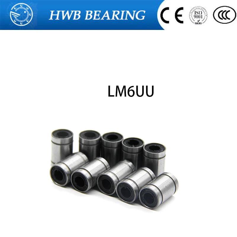 Free Shipping 12pcs lot LM6UU 6mm 6x12x19mm Bush Bushing 6 12 19mm CNC Linear Bearings for