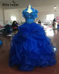 Najowpjg заказ 2019 Новое поступление дебютантка платье Плетеный бисером юбка темно-платье для празднования 15-летия голубого цвета с шалью юбка