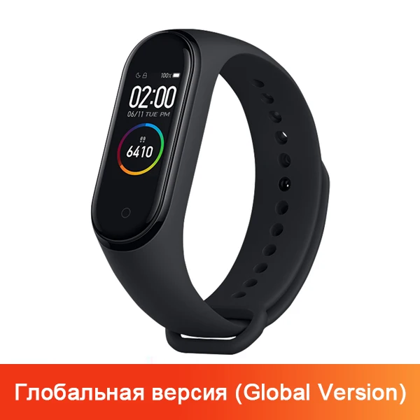 Xiaomi mi Band 4 новейший музыкальный Смарт mi band 4 браслет пульсометр фитнес 135 мАч цветной экран Bluetooth 5,0 - Цвет: Global Version